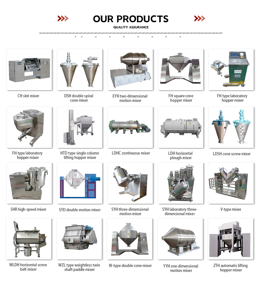 Factory Direct Sales Stainless Steel Horizontal Dry Powder/Liquids Mixing Equipment/Machine Ribbon Mixer for Dry Materials