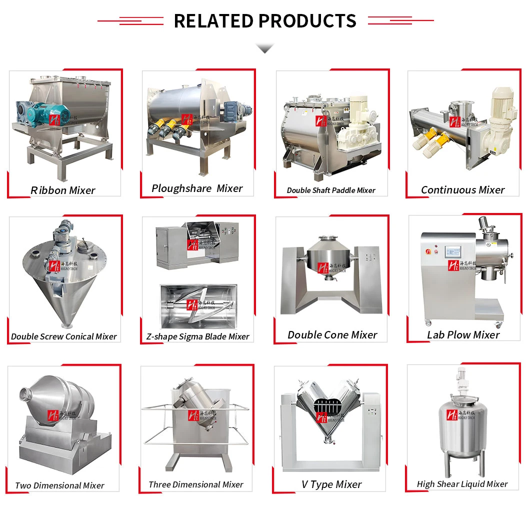 Industrial Horizontal Ribbon Mixer for Various Food Pharmaceutical Chemical Powder Mixing